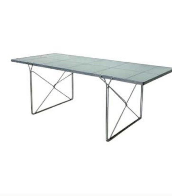 Vintage IKEA MOMENT eettafel Niels van Gammegaard – Aluminium, Glas (photo 5 of 6)