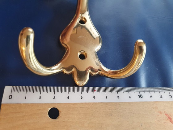 Set di 3 appendiabiti pesanti in ottone italiano VGT Italy Bronze | Design vintage anni '70 – Brass (photo 3 of 8)