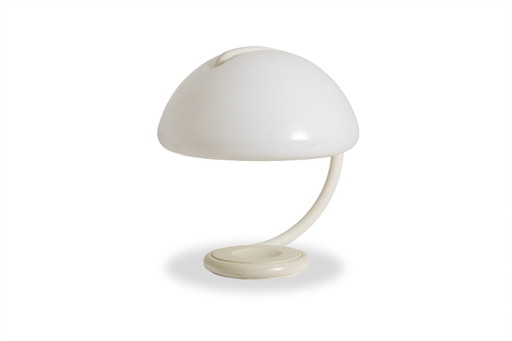 Elio Martinelli. "Serpente" Table Lamp in White. 1960s-70s – Martinelli Luce, tafellampen, Metal, Plastic
