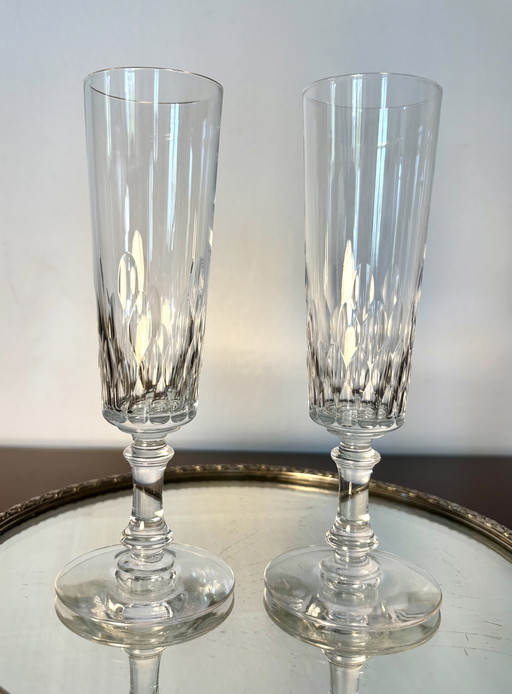 2 copas de champán Baccarat m. Richelieu 