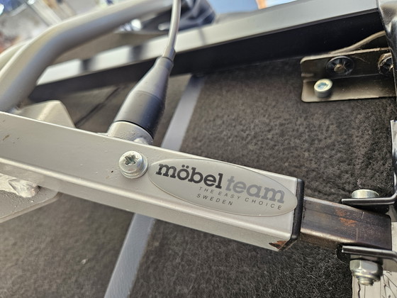 Image 1 of Drehsessel aus dunkelblauem, geschmeidigem Leder mit drehbarem Fuß