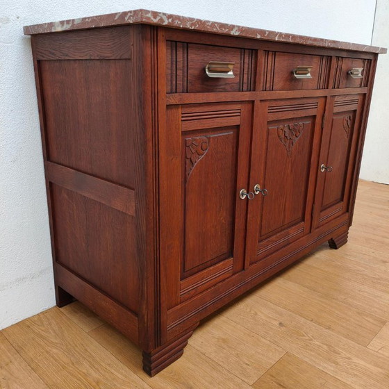 Buffet bas Vintage Ancien Commode Meuble de Salle de Bain avec Plateau en Marbre – Marble (photo 7 of 12)
