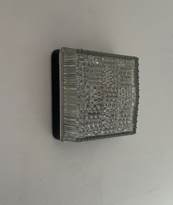 Image 1 of Vintage wall lamp in pressed glass, France 1970