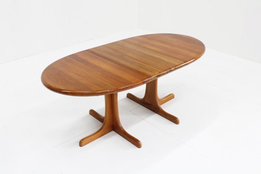 Vintage Danish oval extendable dining table solid teak
