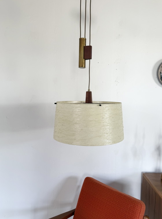 Lampada a sospensione vintage a contrappeso, Temde Leuchten anni '60 – Lampade a sospensione, Wood, Plastic (photo 5 of 15)