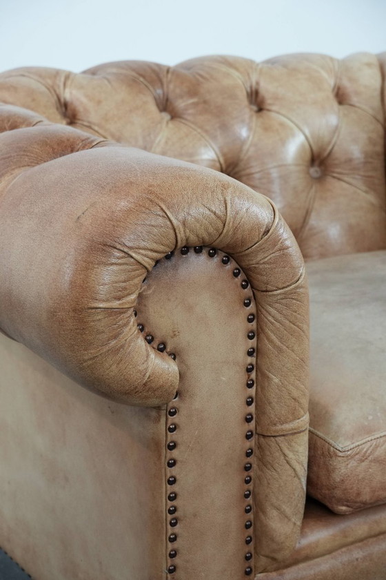 Image 1 of Unique Chesterfield armchair made of cowhide leather