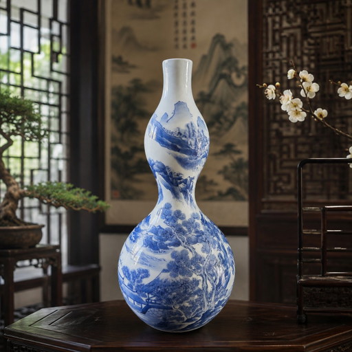 Beautiful Antique Japanese Blue and White Vase from 1840-1870 – vazen, Porcelain
