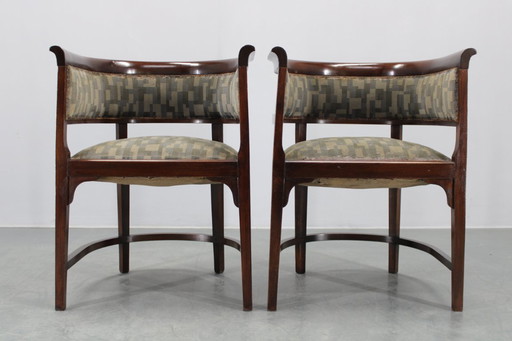 Paire de fauteuils en bois courbé des années 1920, Tchécoslovaquie