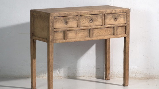 Console antique en sapin avec trois tiroirs – Chine, vers 1930 (photo 3 of 40)