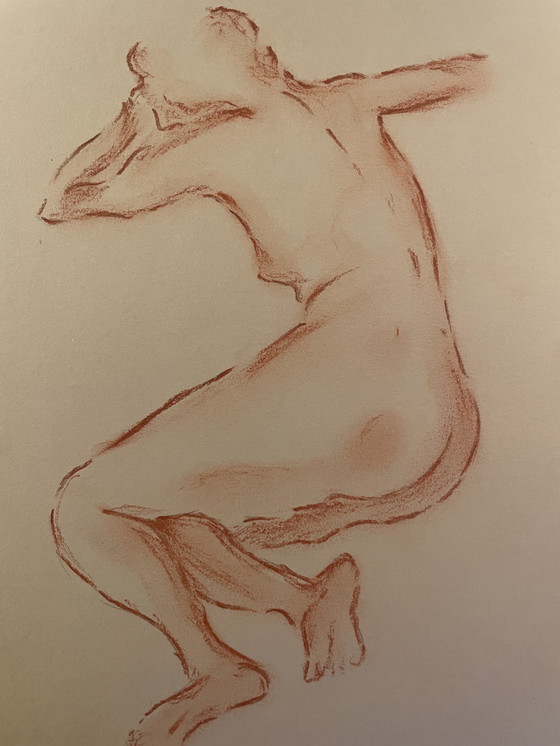 Image 1 of Ritratto femminile firmato su lavagna "Pensieri"