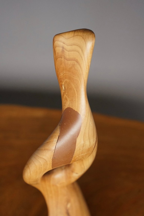 Image 1 of Mid-Century Abstract carved wooden Sculpture, 1968