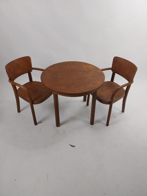 1set thonet kindertafel met 2 stoeltjes 1950's