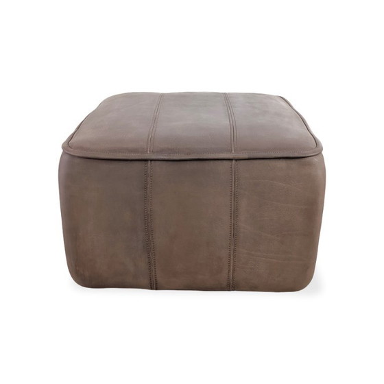 Image 1 of 2 originele Mid Century de Sede Ottoman krukjes, buffelleer, bruin