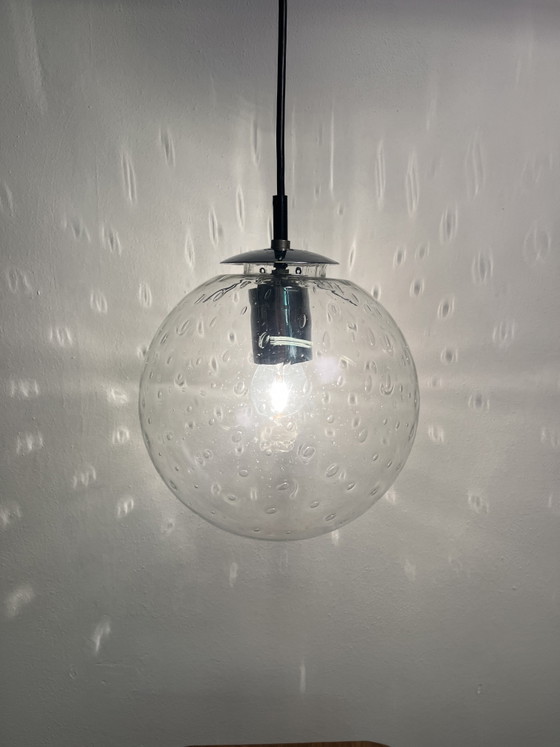 Vintage RAAK Amsterdam Bubble Glass Globe Hanglamp – Dutch Design jaren 70 – Hanglampen, Metal (photo 7 of 15)