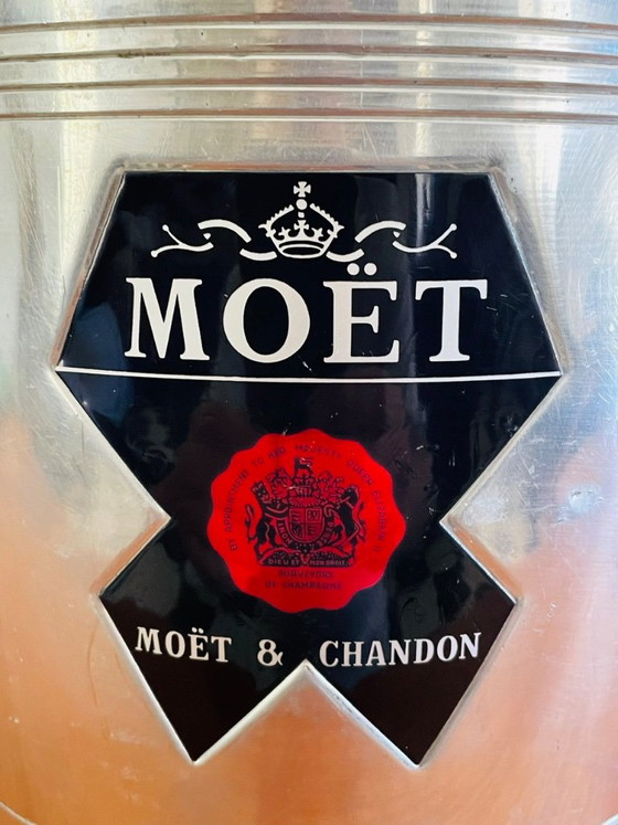 Vintage Verzilverde Champagnekoeler, Moet & Chandon, door Argit – Tafelaccessoires, Metal (photo 4 of 20)