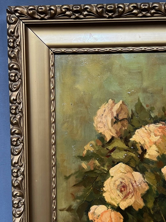 Jacques Maes ( ). Still life signed "Roses". Oil on canvas. – Paintings & Drawings (photo 4 of 10)