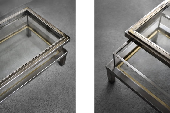 Image 1 of Vintage coffee table with glass cabinet by Maison Jansen, France 1970