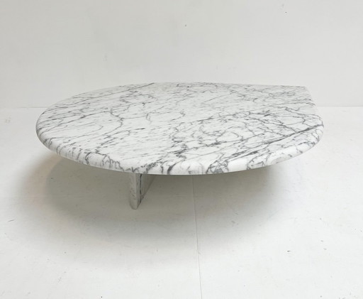 Mesa de centro de mármol macizo Carrera, años 80