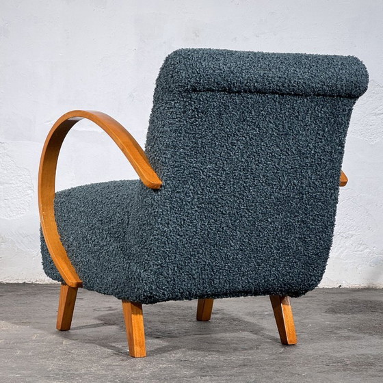 Paar Jindřich Halabala H-410 Fauteuils van UP Závody, jaren 30 – Textile (photo 9 of 11)
