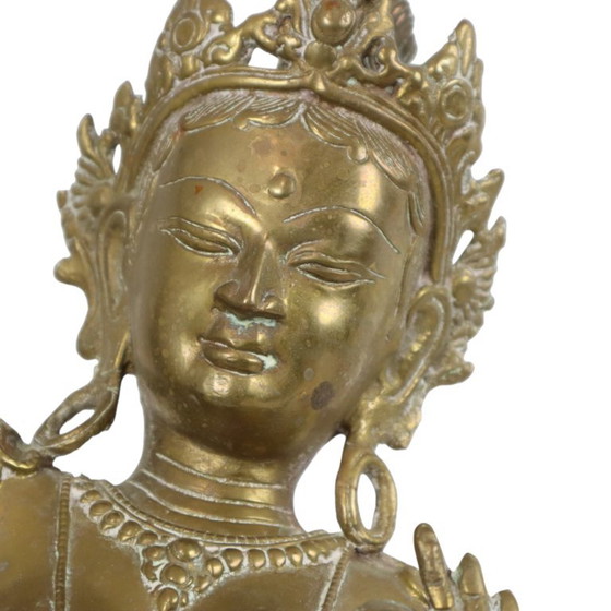 Grande statua di Mayadevi in ​​ottone, Madre di Buddha, 52 cm – Sculture, Brass (photo 12 of 14)