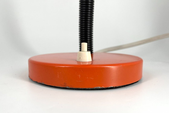 Image 1 of Lampe de bureau vintage orange avec col de cygne flexible, années 1970