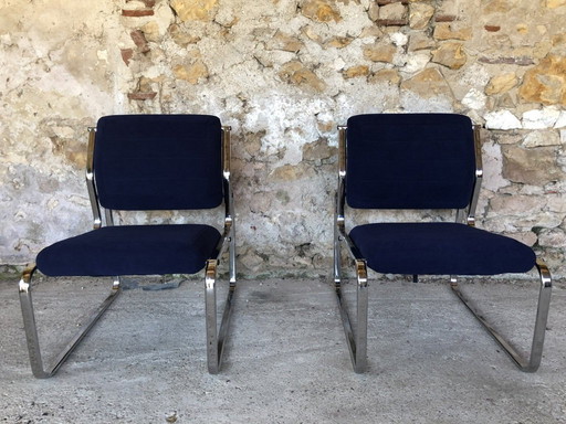 Sedie da salotto di metà secolo, anni '70 circa, set di 2 pezzi