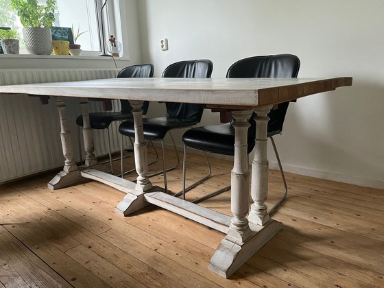 Image 1 of 6 chaises Bert Plantagie en cuir noir - enlèvement jusqu'au 28 juillet