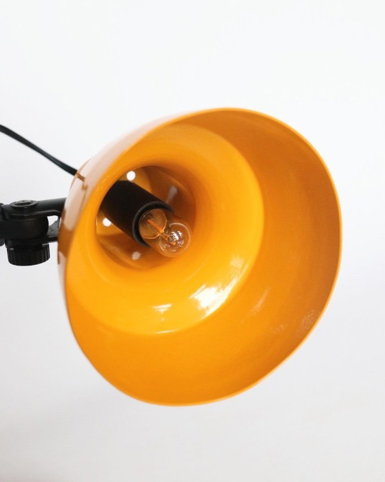 Image 1 of Vintage desk lamp ochre yellow lamp retro chrome table lamp