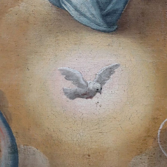 Image 1 of La Anunciación, Italia, siglo XVII, pintura al óleo antigua sobre lienzo.