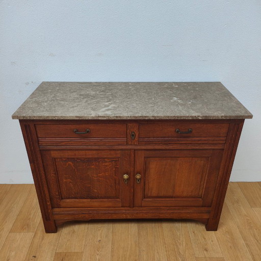 Credenza, cassettiera, comò e mobile da bagno vintage e antichi con piano in marmo.