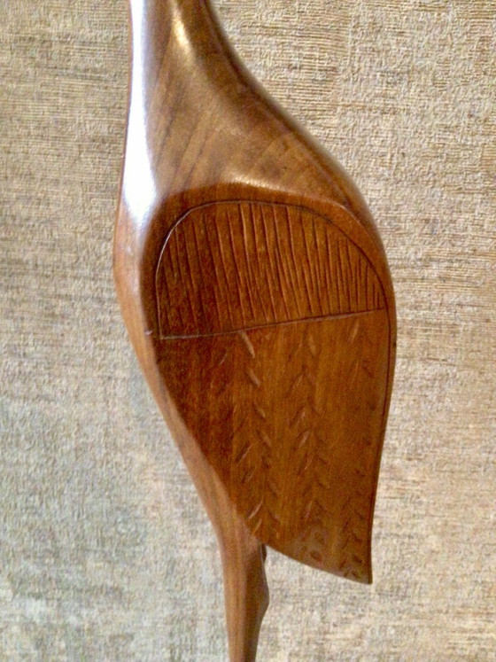 Image 1 of Mid Century Teak Bird height 70 cm