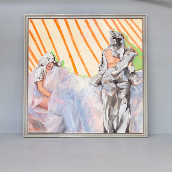 Image 1 of Besonders großes Kunstwerk Jacqueline Borg 1980er Jahre