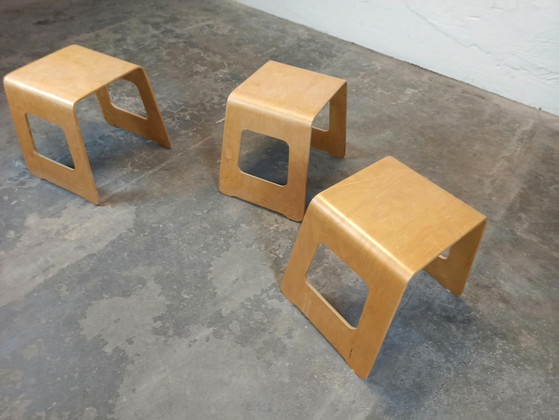 3 x Lisa Norinder per IKEA Benjamin sgabelli – Legno (photo 2 of 15)