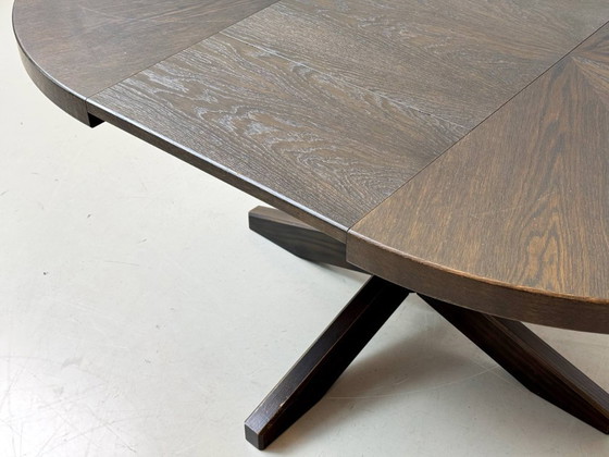 Image 1 of Mesa redonda de mediados de siglo de Girsberger en acabado oscuro, década de 1980