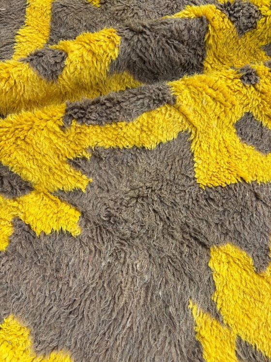Moderner marokkanischer Mrirt-Teppich 200 x 300 cm, gelber geometrischer Wollteppich, handgeknüpfter (photo 6 of 10)