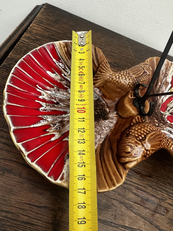 Image 1 of Serviteur à Hors D'œuvres Vintage Céramique Barbotine attribué Vallauris