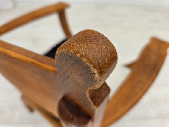 Image 1 of Poltrona danese degli anni '60, completamente rivestita, pelle di mucca, rovere.