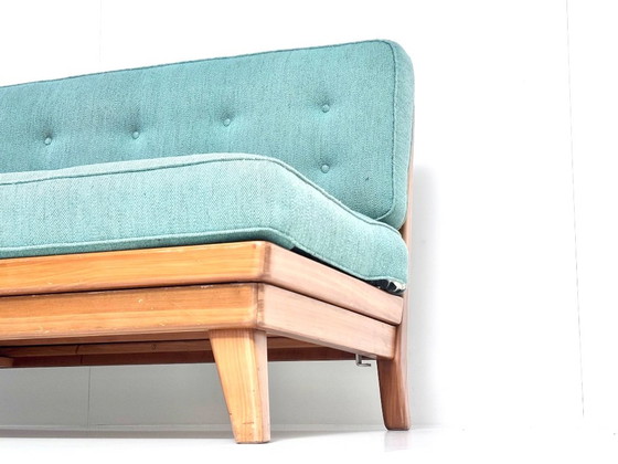 Vintage Scandinavian Mid-Century Daybed, Couches, Wood, Textile, Blue, Mid Century Modern (photo 3 of 15)