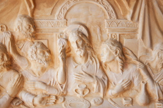 Image 1 of Bajorrelieve última cena de Jesús. Jesús última cena. Relieve última cena. Cuadro última cena.  Última cena bajorrelieve.