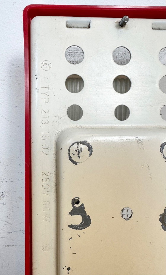 Image 1 of Applique industriale rossa vintage di Elektrosvit, anni '70