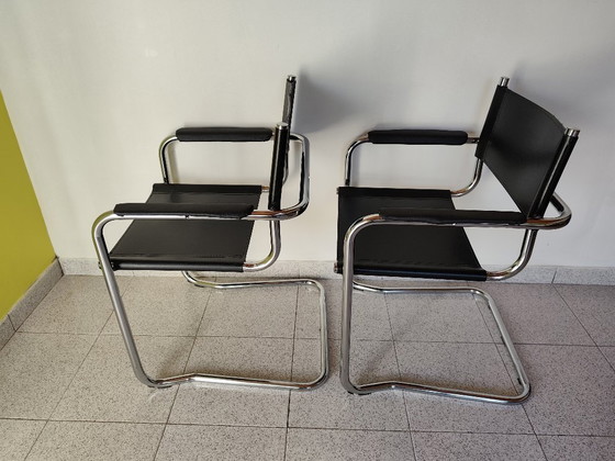 Image 1 of Juego de 2 sillas cantilever de diseño Mart Stam