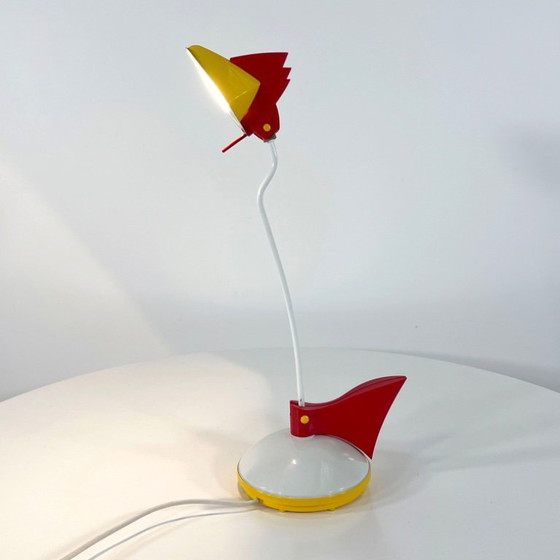 Image 1 of Red & Yellow Postmodern Toucan Table Lamp by Brilliant Leuchten Germany, 1980s