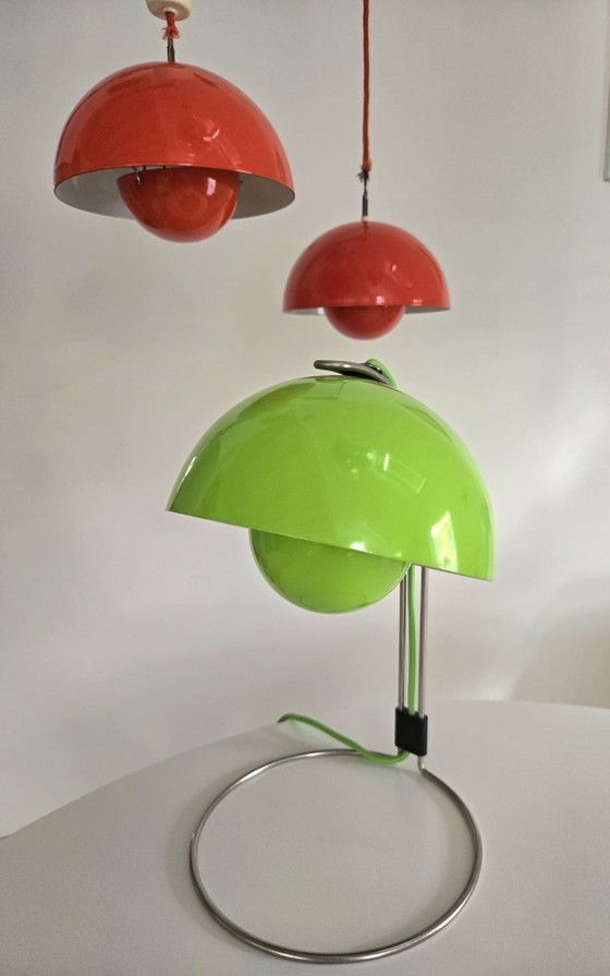 Image 1 of 2x Verner Panton Flowerpot VP1 rosso design scandinavo