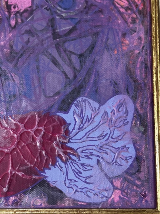 Abstract painting signed Bernard Ledain (1944–2024), mixed media on canvas – Paintings & Drawings (photo 9 of 15)