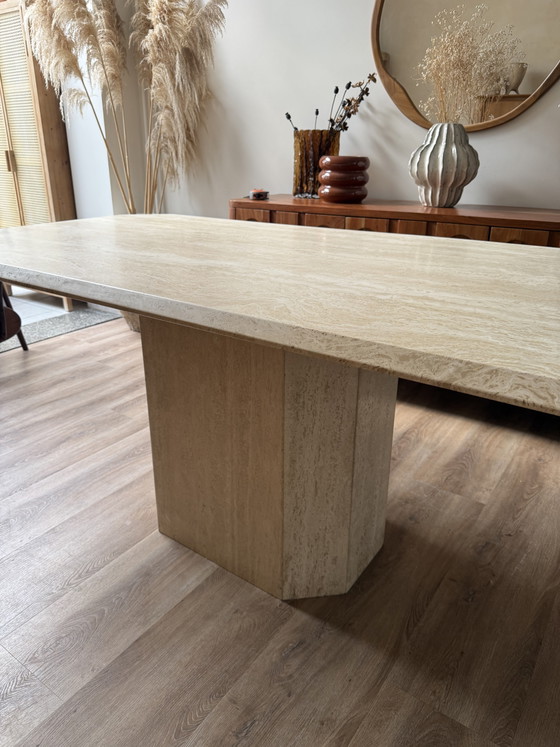 Vintage Travertine Dining Table (photo 8 of 8)