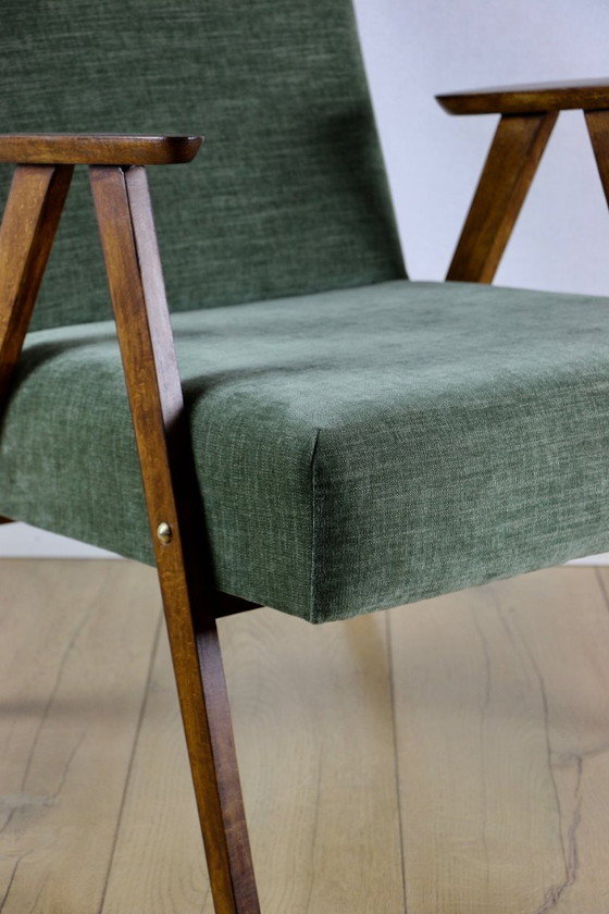 Image 1 of Classic green olive structural armchair like Chierowski