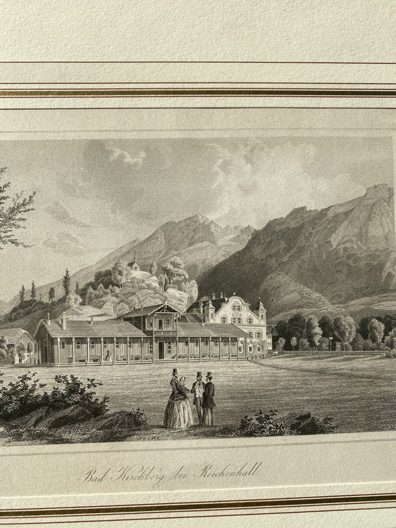 Image 1 of Steel engraving 1845 Bartlett Bad Kirchberg