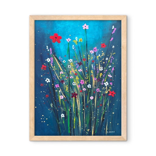 Acrylique Originale Encadrée 40x30 – schilderijen tekeningen, Paper