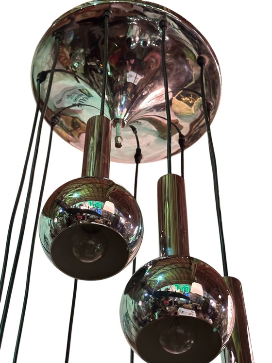 Image 1 of Midcentury Chrome Cascading Light c.1960