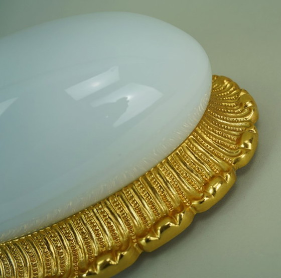 Mid Century Lampada a bacchetta Limburg A 234 Opalglas Aluminium Vergoldet 70er 80er Jahre (photo 9 of 15)
